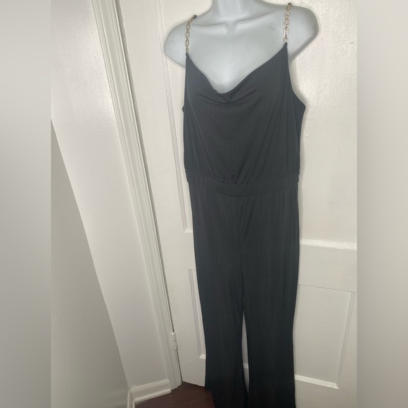 JASON WU NWT Emmett Jeweled Strap Cowl Neck Black Jumpsuit - Picture 5 of 13